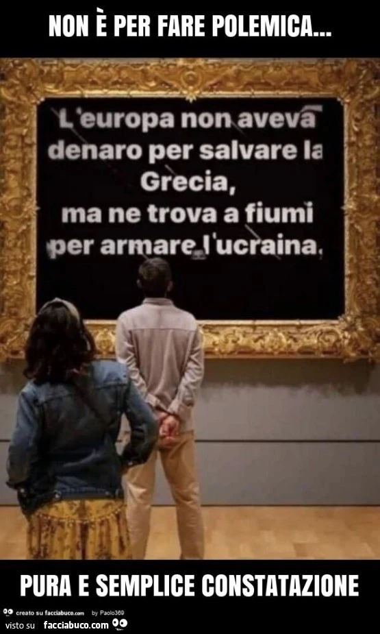 Non è per fare polemica&hellip; pura e semplice constatazione