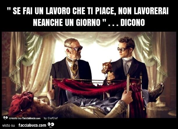 " se fai un lavoro che ti piace, non lavorerai neanche un giorno "… dicono