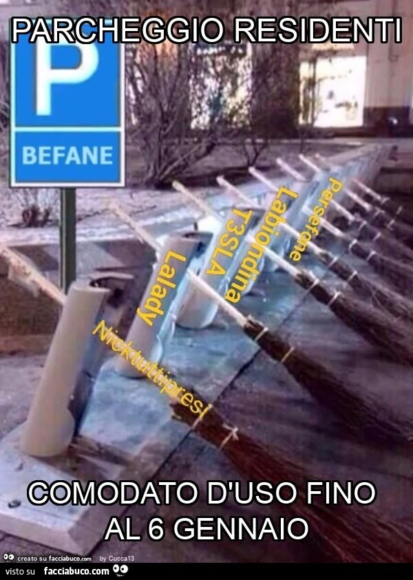 Parcheggio residenti comodato d'uso fino al 6 gennaio