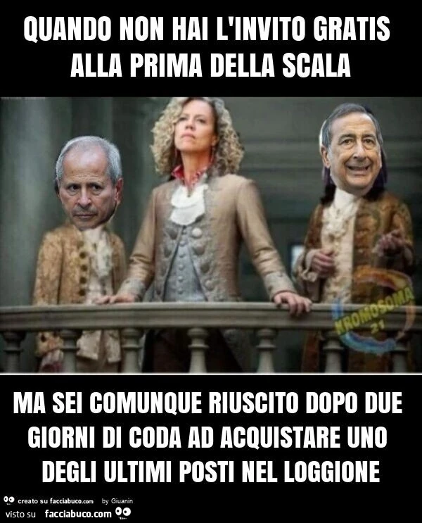 Quando non hai l'invito gratis alla prima della scala ma sei comunque riuscito dopo due giorni di coda ad acquistare uno degli ultimi posti nel loggione