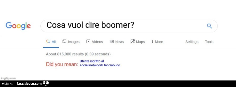 Google cosa vuol dire boomer? Utente iscritto al social netwoork facciabuco
