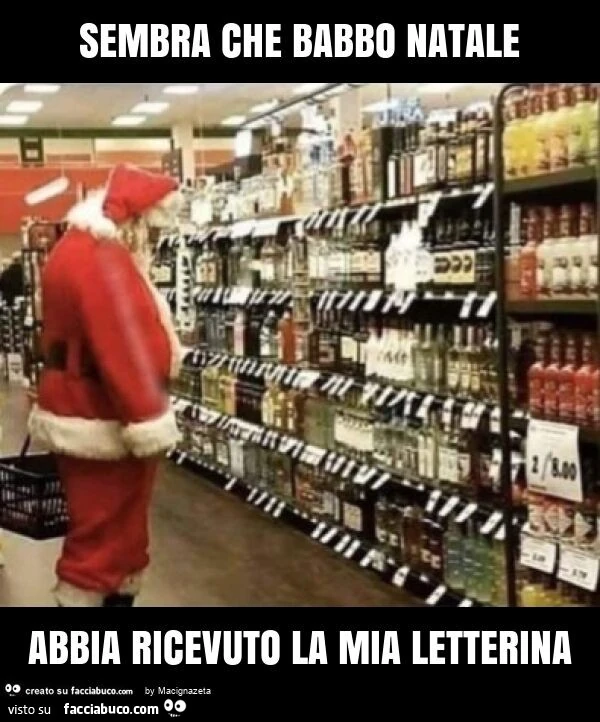 Sembra che babbo natale abbia ricevuto la mia letterina