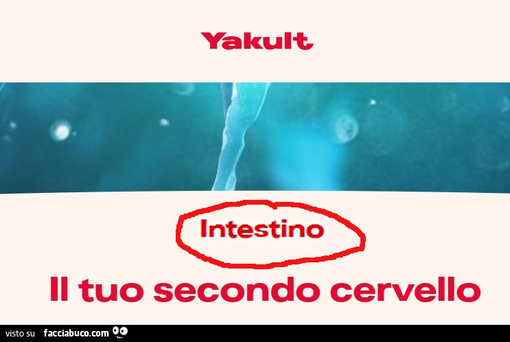 Pubblicità Yakult. Intestino. Il tuo secondo cervello