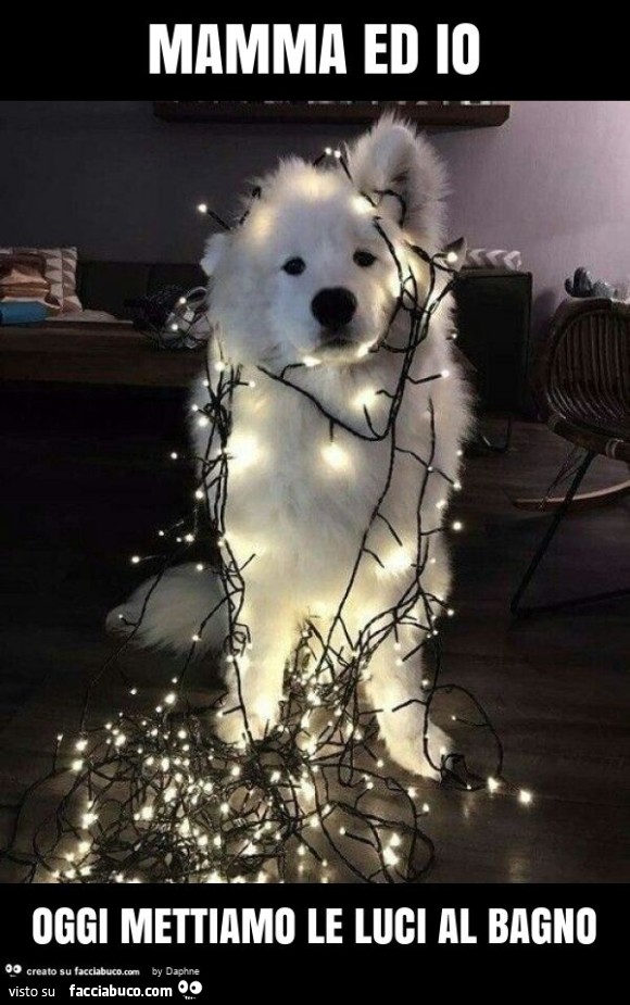 Mamma ed io oggi mettiamo le luci al bagno