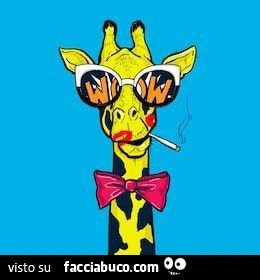 Giraffa con occhiali da sole e papillon