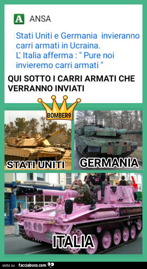 Stati Uniti e Germania invieranno carri armati in Ucraina l'Italia afferma pure noi