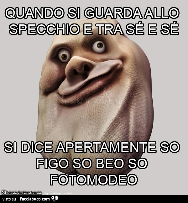 Quando si guarda allo specchio e tra sรฉ e sรฉ si dice apertamente so figo so beo so fotomodeo