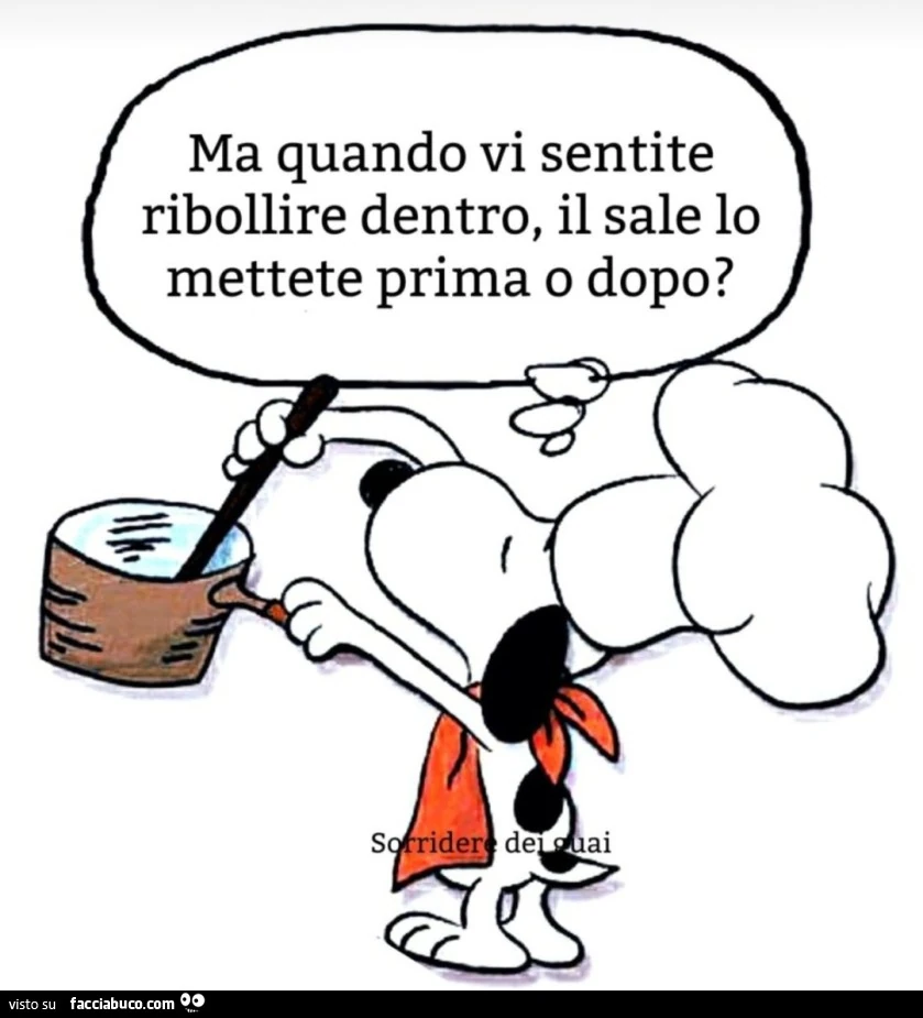 Ma quando vi sentite ribollire dentro, il sale lo mettete prima o dopo?