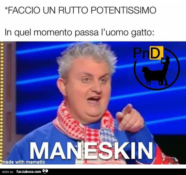 Faccio un rutto potentissimo in quel momento passa l'uomo gatto