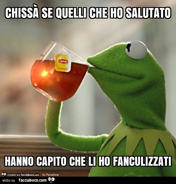 Chissà se quelli che ho salutato hanno capito che li ho fanculizzati