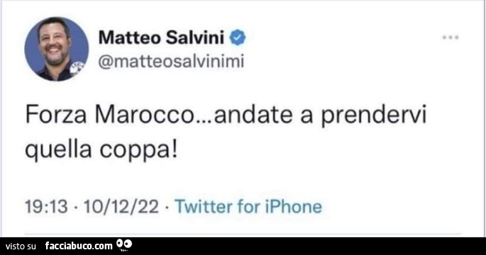 Forza Marocco… andate a prendervi quella coppa