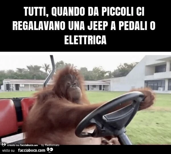 Tutti, quando da piccoli ci regalavano una jeep a pedali o elettrica