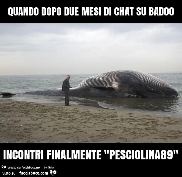 Quando dopo due mesi di chat su badoo incontri finalmente "pesciolina89"