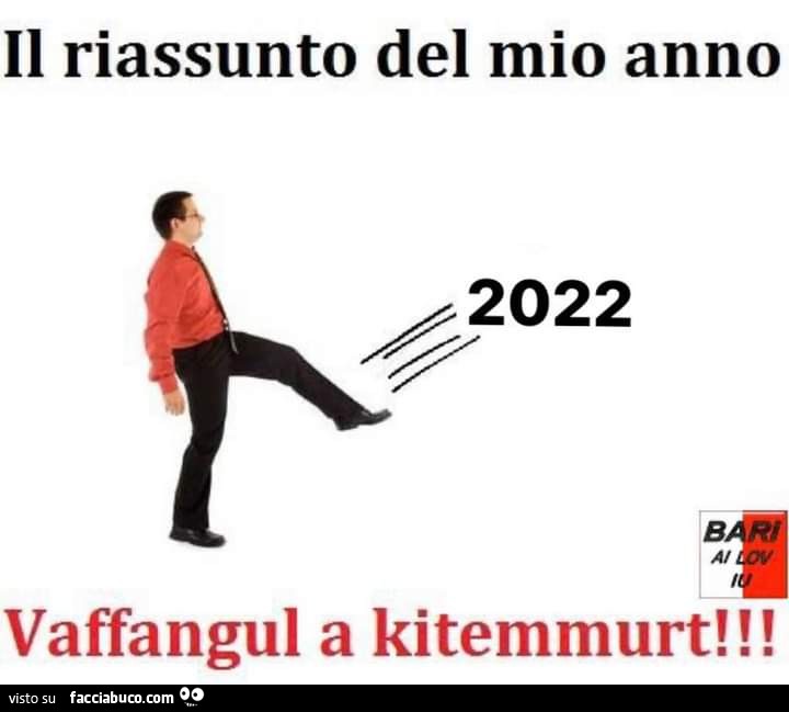 Il riassunto del mio anno 2022 vaffangul a kitemmurt