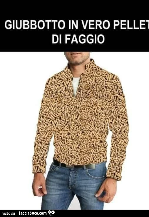 Giubbotto in vero pellet di faggio