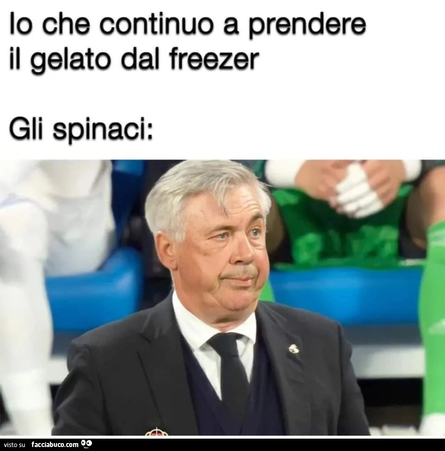 Io che continuo a prendere il gelato dal freezer. Gli spinaci
