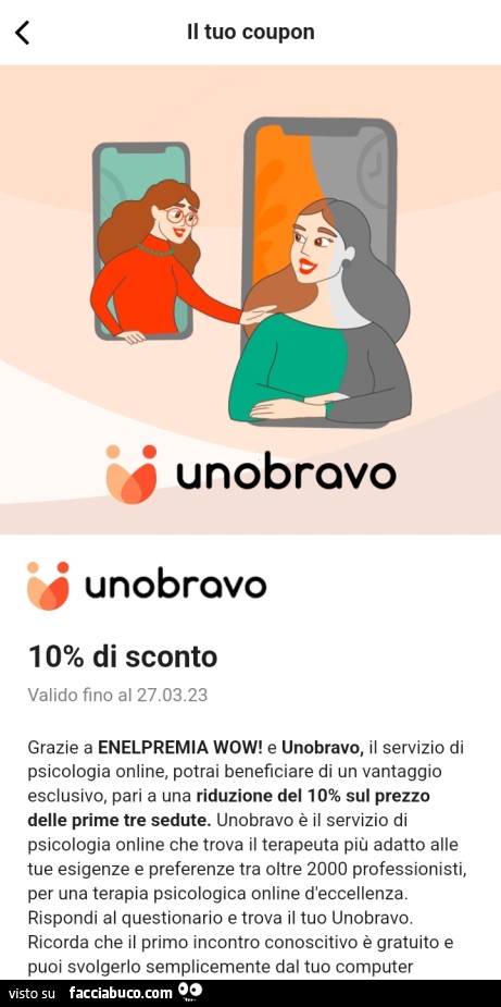 Il tuo coupon unobrovo