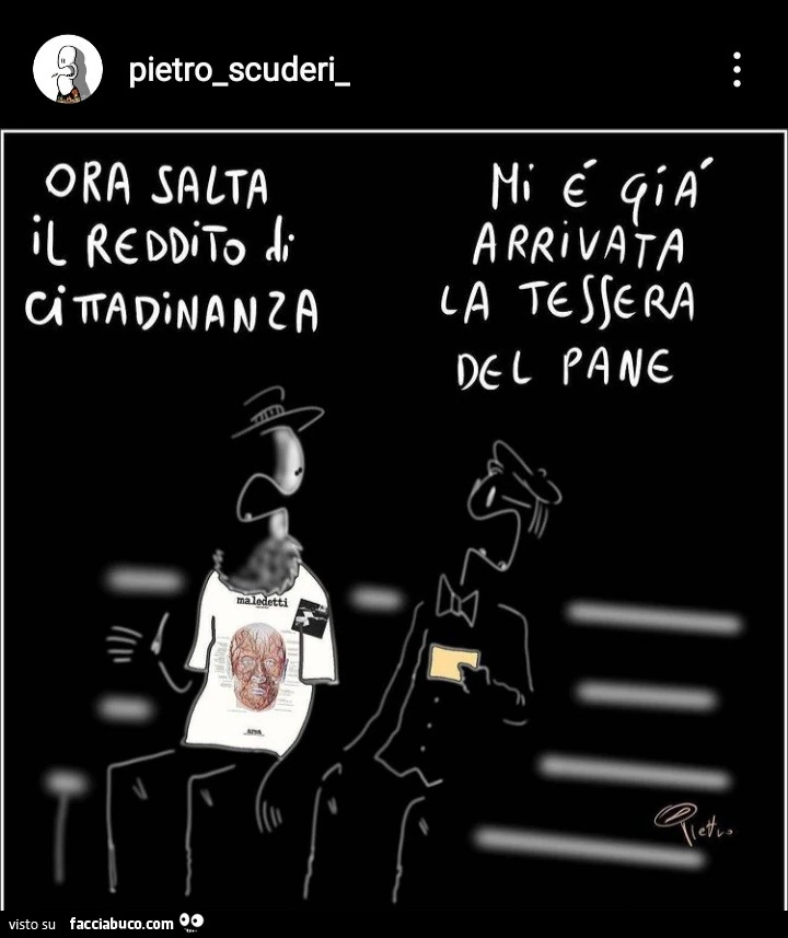 Ora salta il reddito di cittadinanza. Mi è già arrivata la tessera del pane