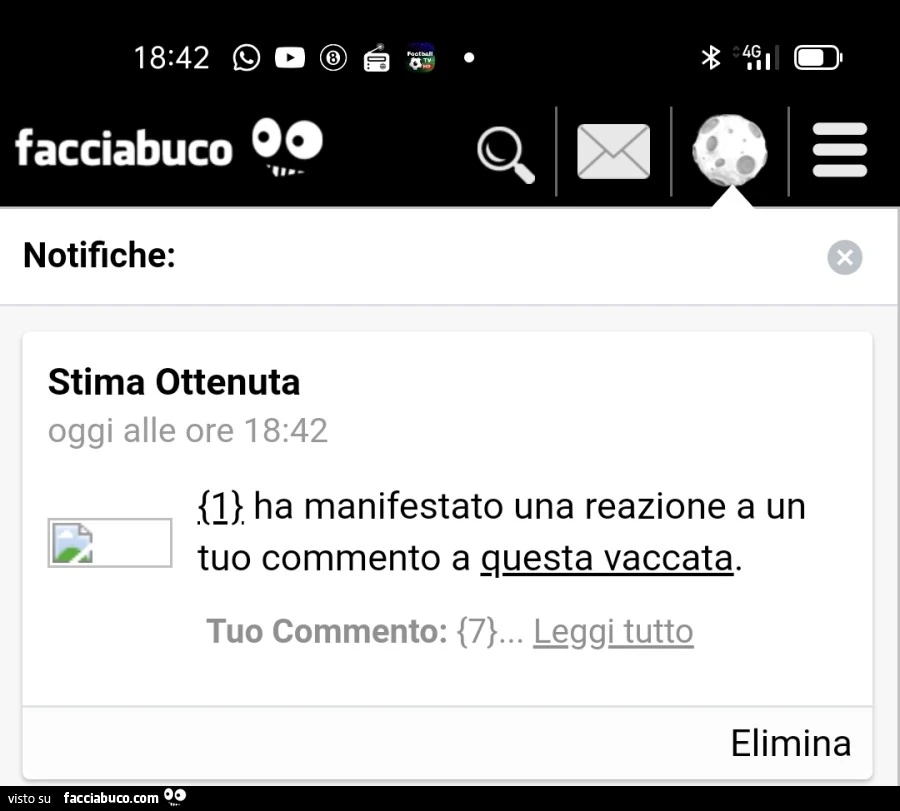 Errore notifica
