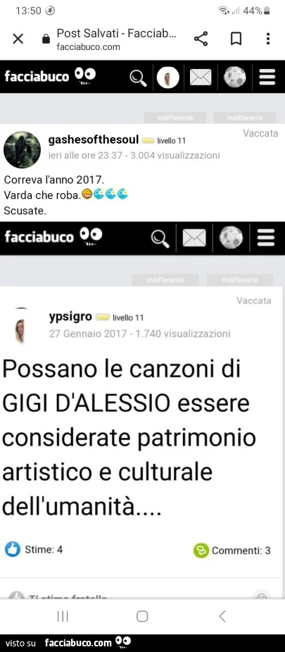 Possano le canzoni di gigi d'alessio essere considerate patrimonio artistico e culturale dell'umanità