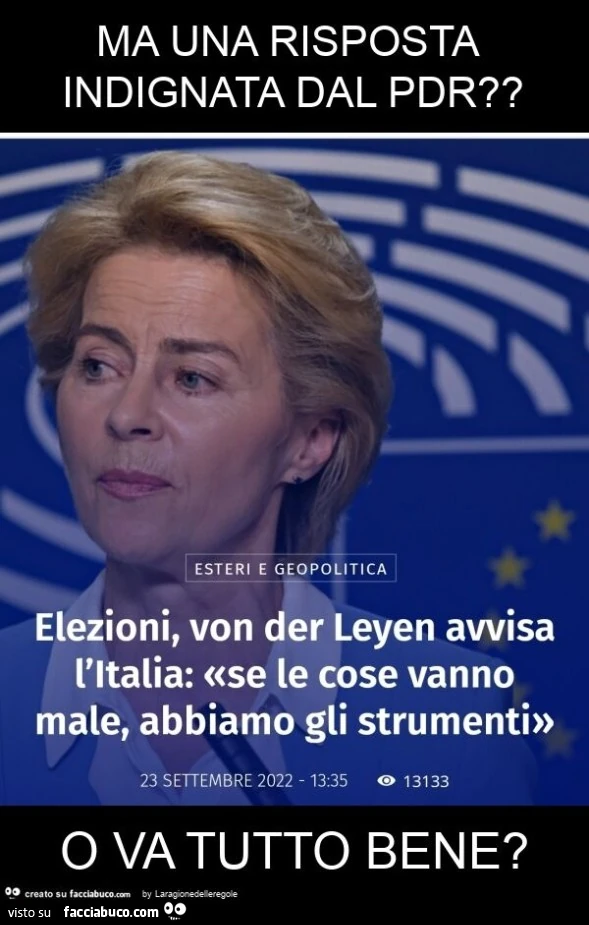 Ma una risposta indignata dal pdr? O va tutto bene?