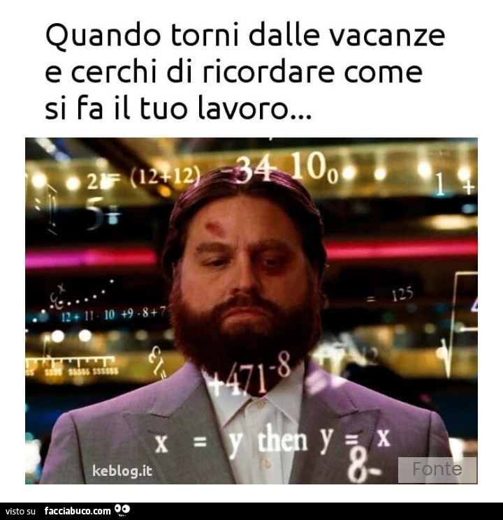 Quando torni dalle vacanze e cerchi di ricordare come si fa il tuo lavoro