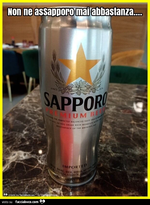 Non ne assapporo mai abbastanza