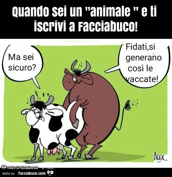 Quando sei un "animale " e ti iscrivi a facciabuco