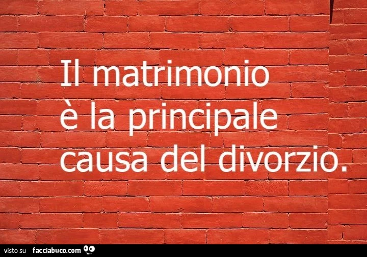 Il matrimonio è la principale causa del divorzio
