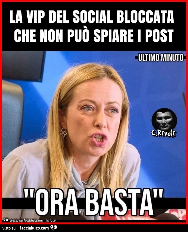 La vip del social bloccata che non può spiare i post