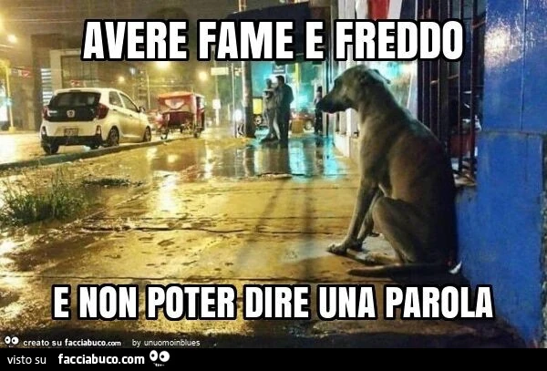 Avere fame e freddo e non poter dire una parola