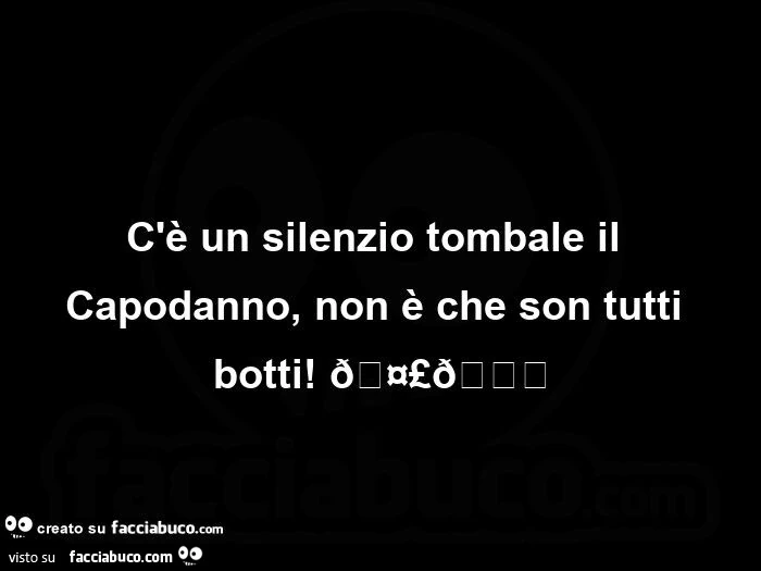 C'è un silenzio tombale il capodanno, non è che son tutti botti