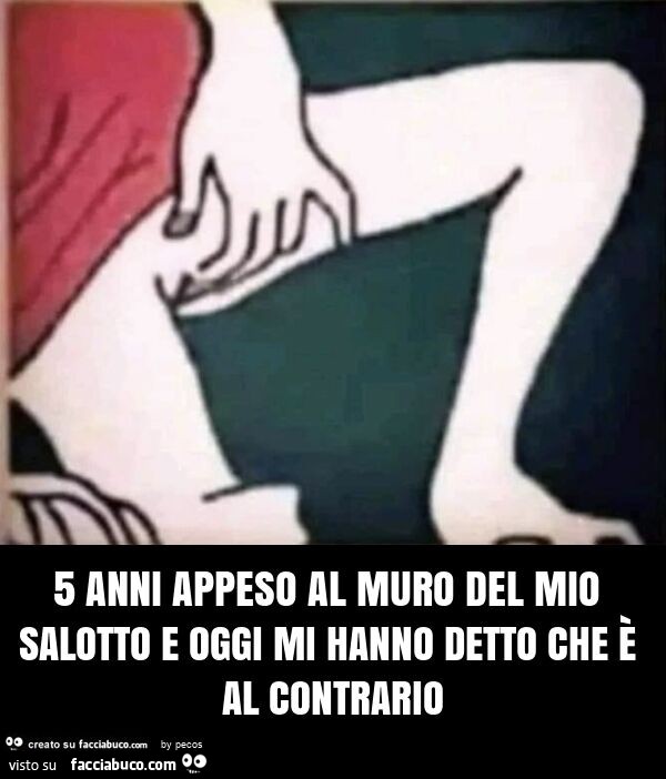 5 anni appeso al muro del mio salotto e oggi mi hanno detto che è al contrario