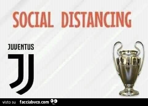 Social distancing. Juventus Champions League