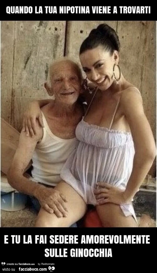 Quando la tua nipotina viene a trovarti e tu la fai sedere amorevolmente sulle ginocchia