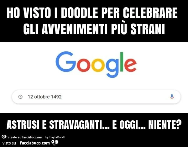 Ho visto i doodle di Google per celebrare gli avvenimenti piรน strani astrusi e stravaganti… e oggi… niente?