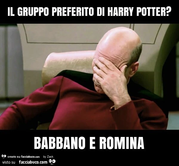 Il gruppo preferito di harry potter? Babbano e romina