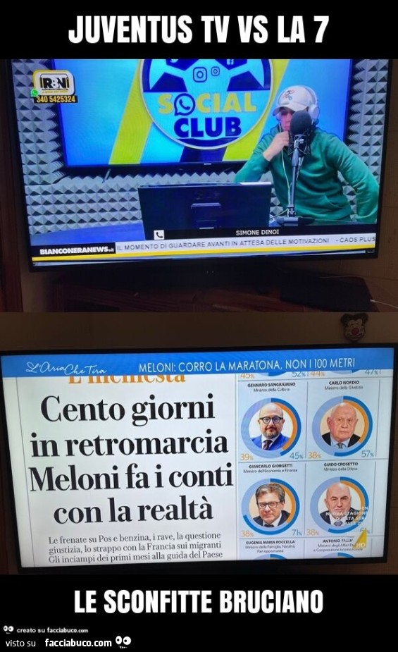 Juventus tv vs la 7 le sconfitte bruciano