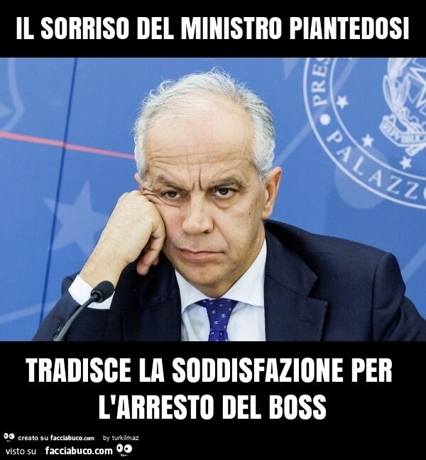 Il sorriso del ministro piantedosi tradisce la soddisfazione per l'arresto del boss