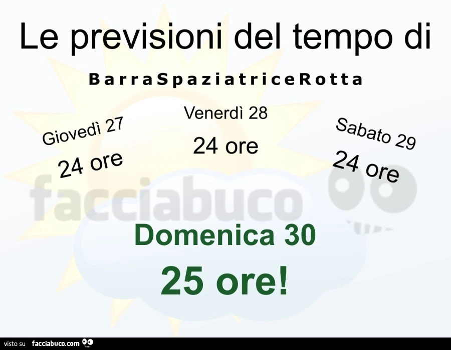 Domenica 30 25 ore