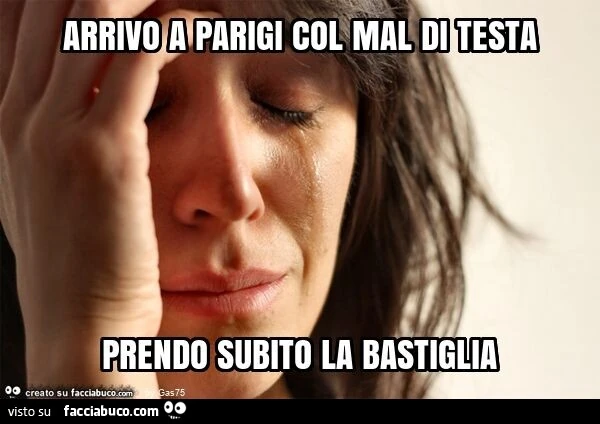 Arrivo a parigi col mal di testa prendo subito la bastiglia
