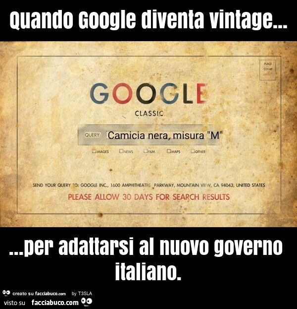 Quando google diventa vintage… per adattarsi al nuovo governo italiano