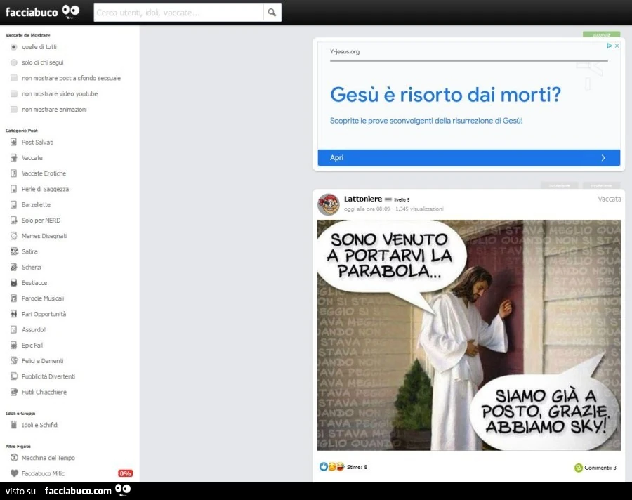 Gesù è risorto dai morti? Sono venuto a portarvi la parabola