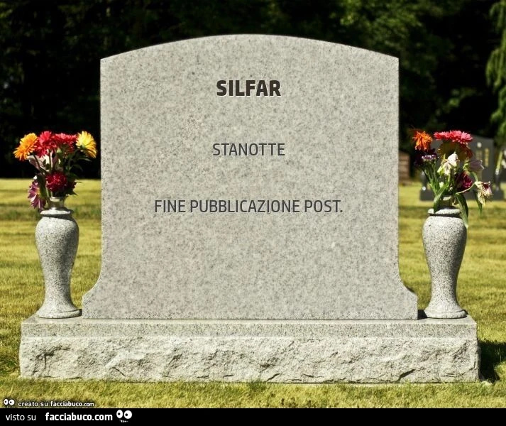 Silfar. Fine pubblicazione post