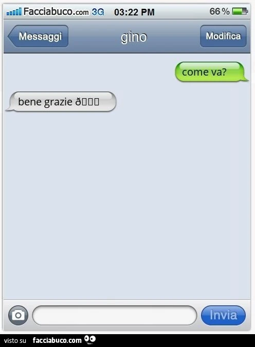 Come va? Bene grazie