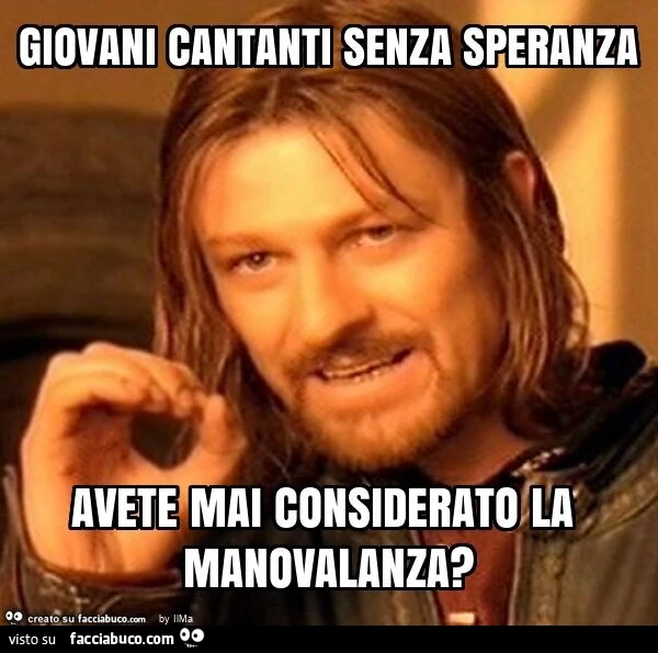 Giovani cantanti senza speranza avete mai considerato la manovalanza?