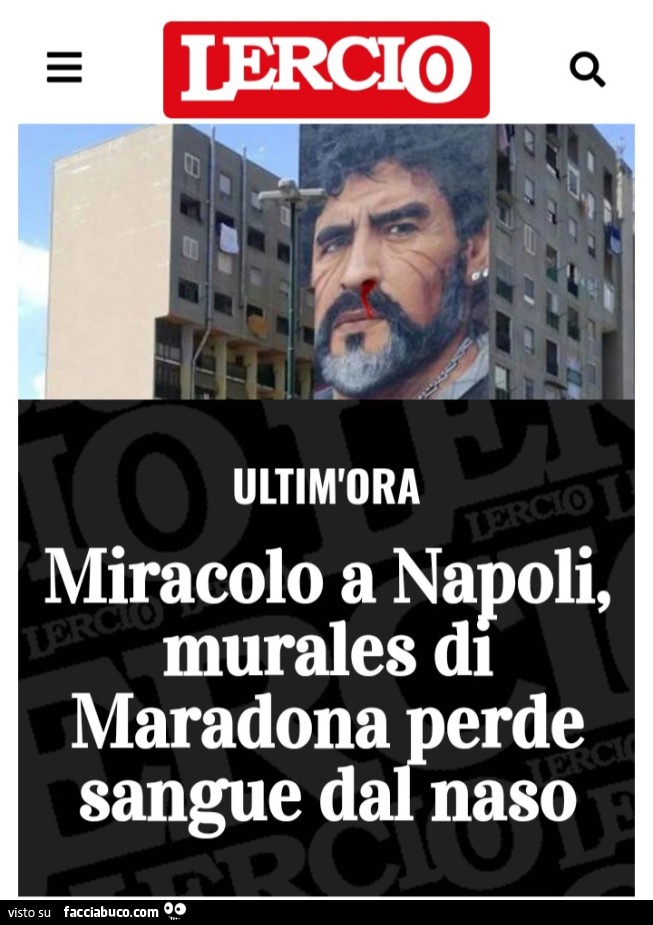 Ultim'ora miracolo a Napoli murales di Maradona perde