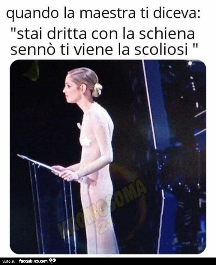 Quando la maestra ti diceva stai dritta con la schiena