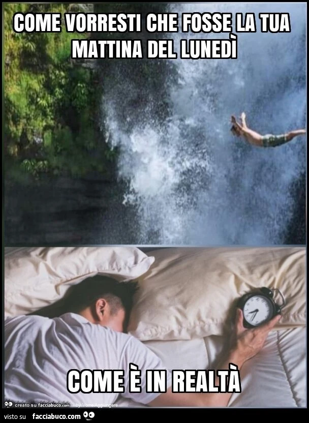 Come vorresti che fosse la tua mattina del lunedì come è in realtà