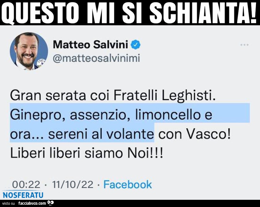 Salvini alza il gomito